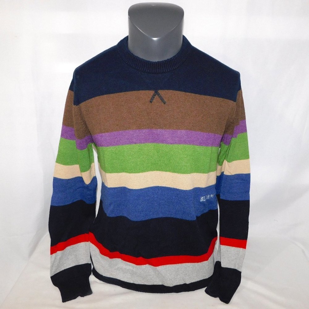 Billabong Block Striped Multicolour Crew neck Knit Sweater Mens M